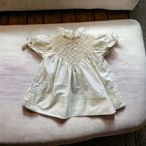 Pollyfinders pale yellow smocked dress size 24M